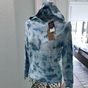 NWT Weatherproof Vintage Blue Tie-dye Hoodie Sweater Sz XS